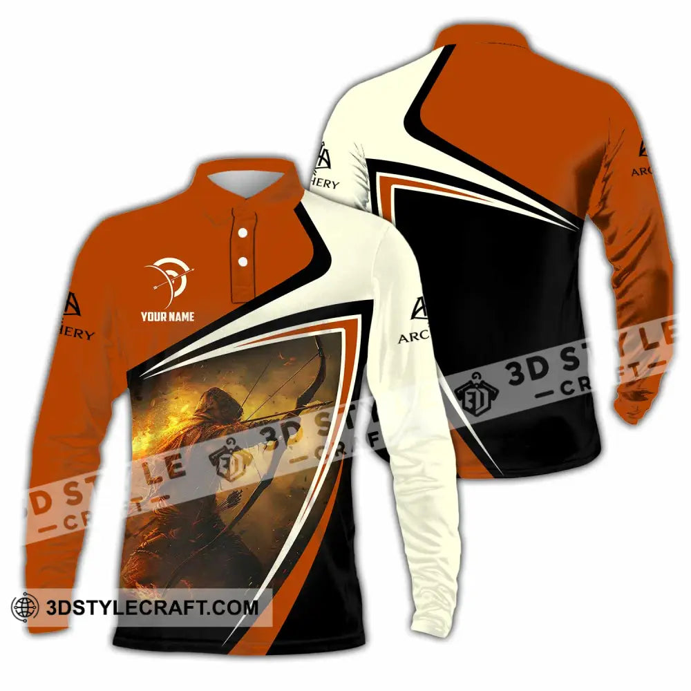 Unisex Shirt - Custom Archery Lover Sport Shirt Long Sleeve Polo / S T-shirt