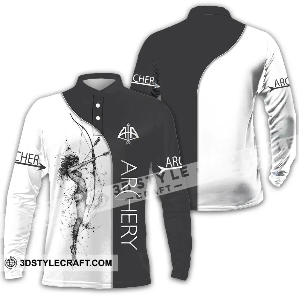 Unisex Shirt Custom Archery Sport Lover Shirt Long Sleeve Polo / S T shirt