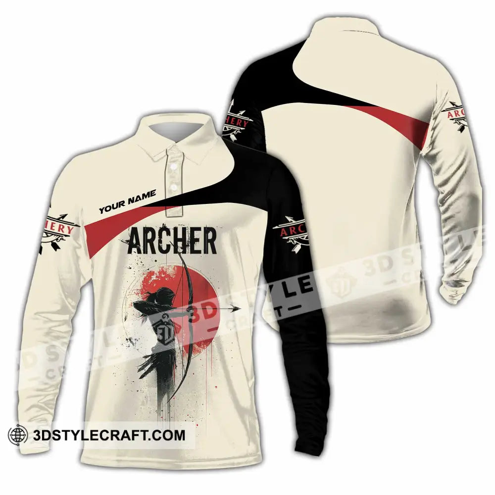 Unisex Shirt - Custom Archery Sport Lover Shirt Long Sleeve Polo / S T-shirt