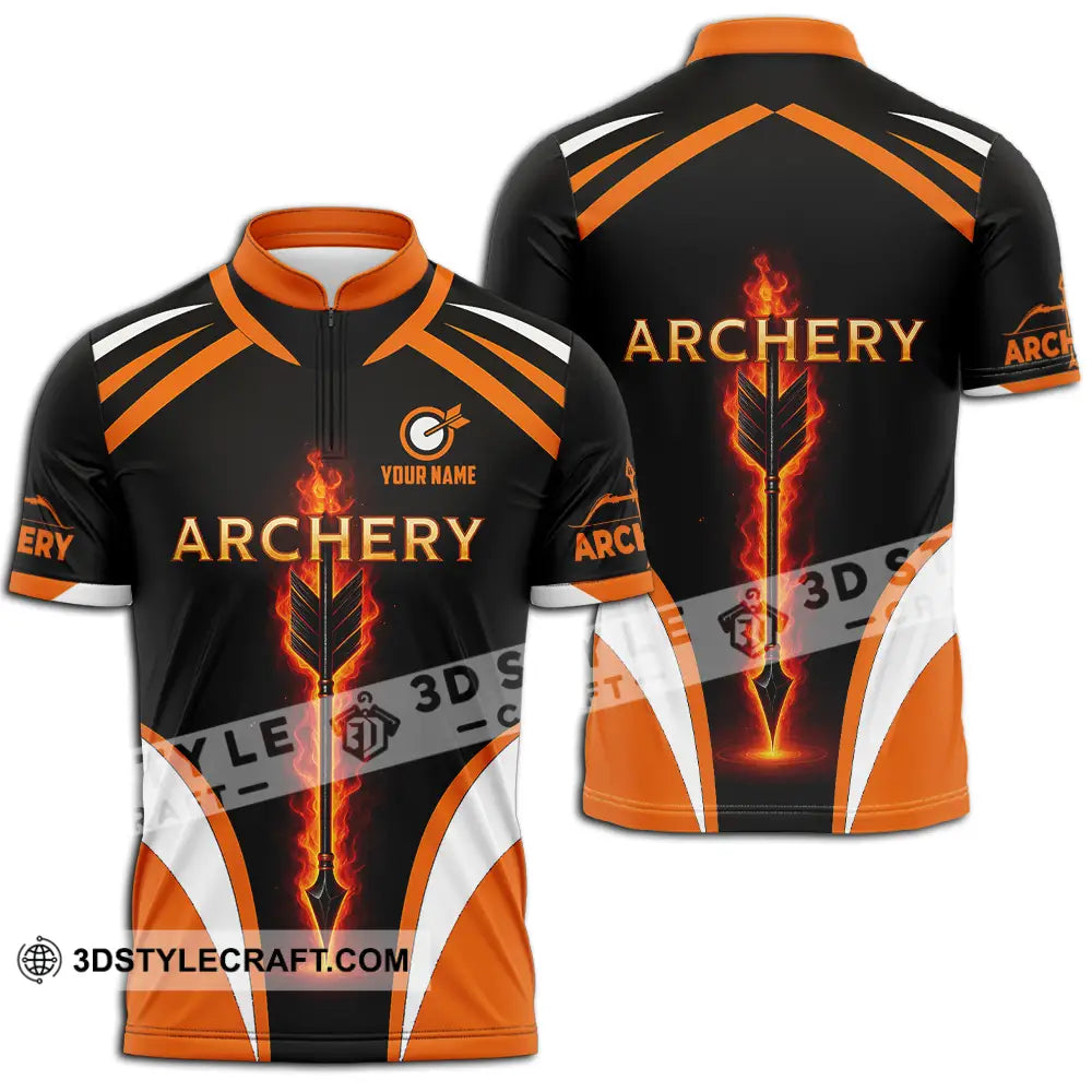 Unisex Shirt - Custom Archery Shirt Zipper Polo Shirt / S T-shirt