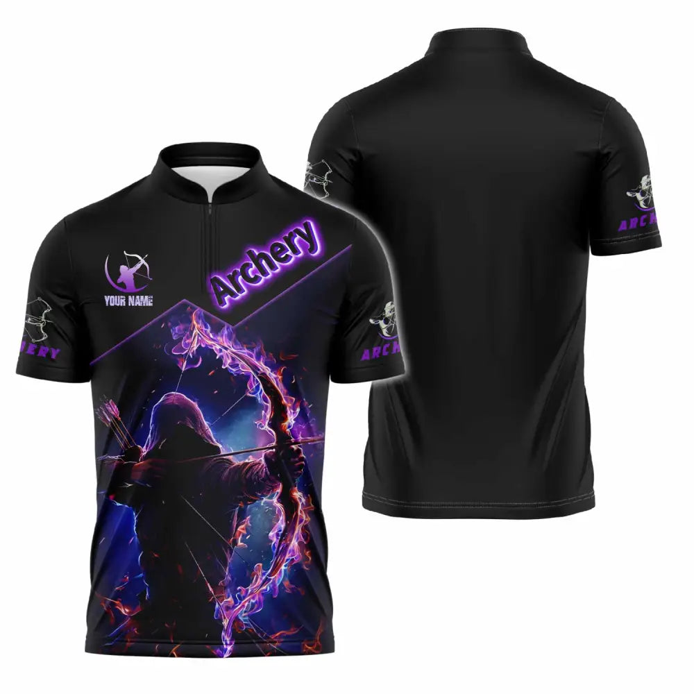 Unisex Shirt - Custom Archery Shirt Zipper Polo Shirt / S T-shirt
