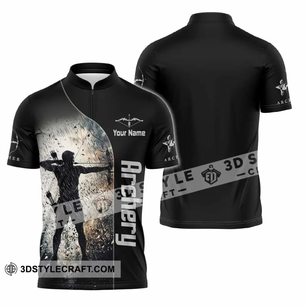 Unisex Shirt - Custom Archery Shirt - Zipper Polo Shirt / S - T-shirt