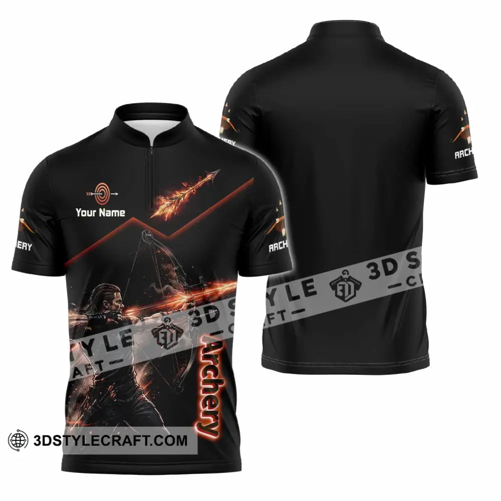 Unisex Shirt - Custom Archery Shirt - Zipper Polo Shirt / S - T-shirt