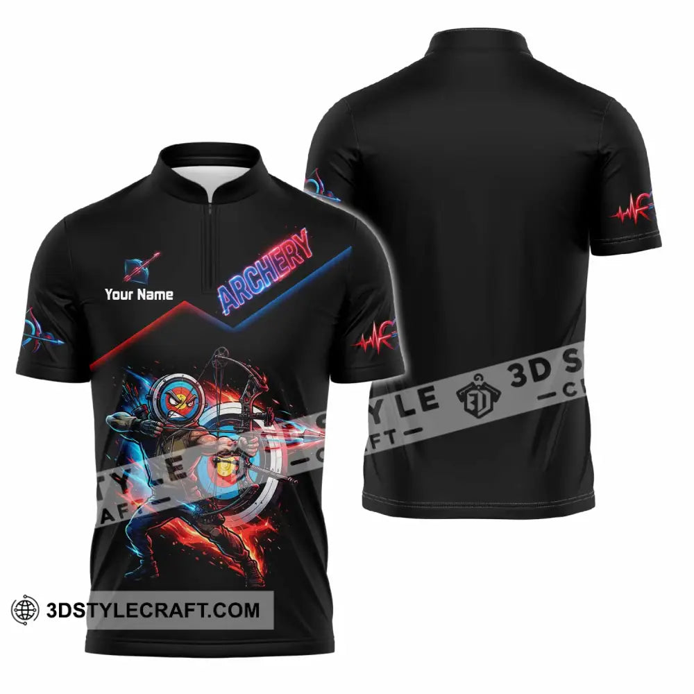 Unisex Shirt - Custom Archery Shirt - Zipper Polo Shirt / S - T-shirt