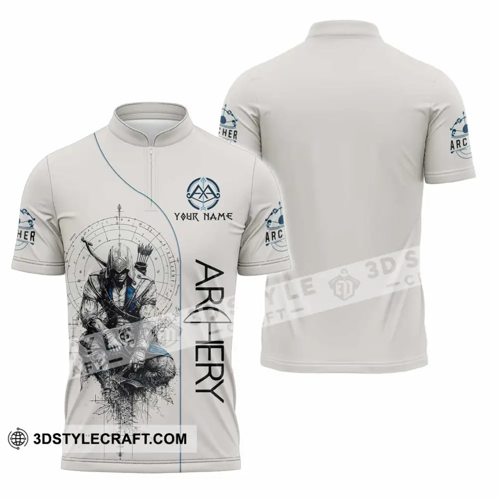 Unisex Shirt Custom Archery Shirt Zipper Polo Shirt / S T shirt