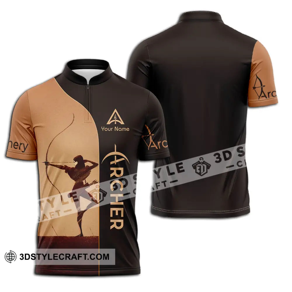 Unisex Shirt Custom Archery Shirt Zipper Polo Shirt / S T shirt
