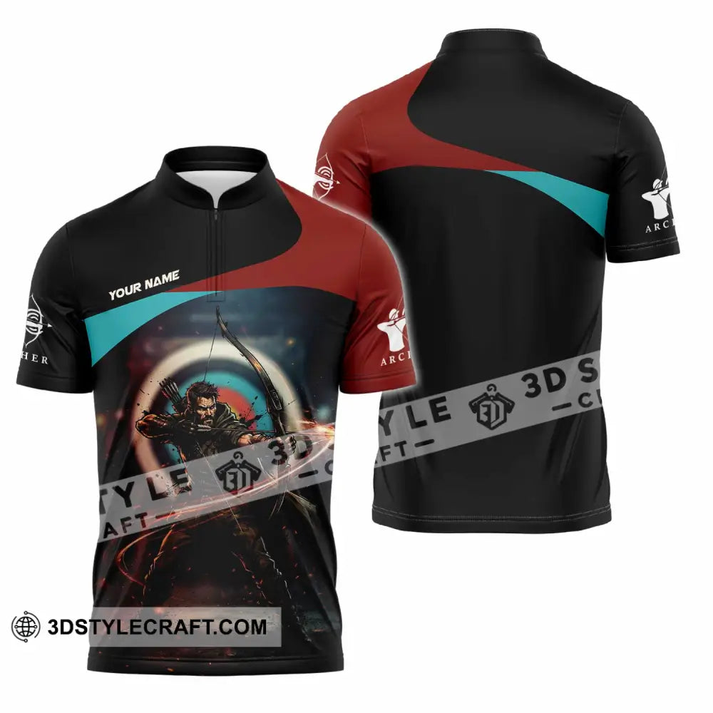 Unisex Shirt - Custom Archery Shirt - Zipper Polo Shirt / S - T-shirt