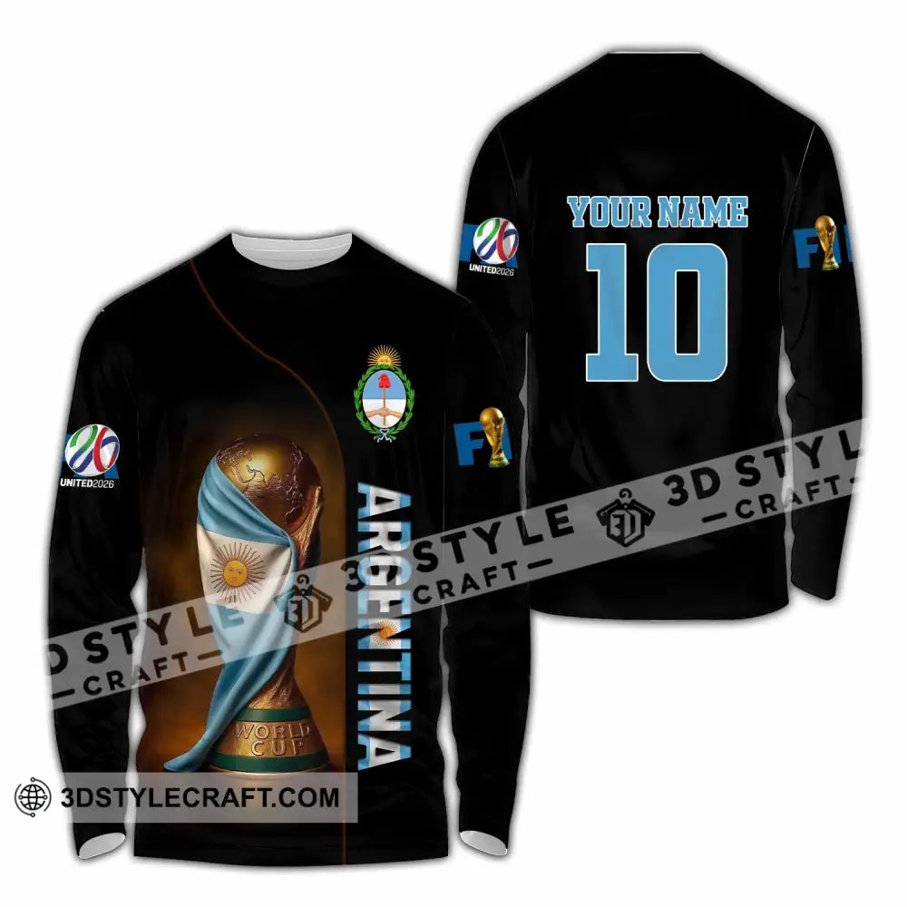 Unisex Shirt - Custom Argentina 3D Shirt Long Sleeve Shirt / S T-shirt