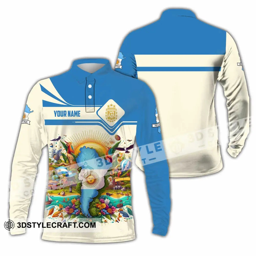 Unisex Shirt - Custom Argentina Shirt Long Sleeve Polo / S T-shirt