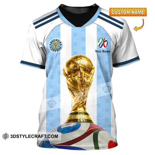 Unisex Shirt - Custom Argentina World Cup 2026 3D Shirt style option 1
