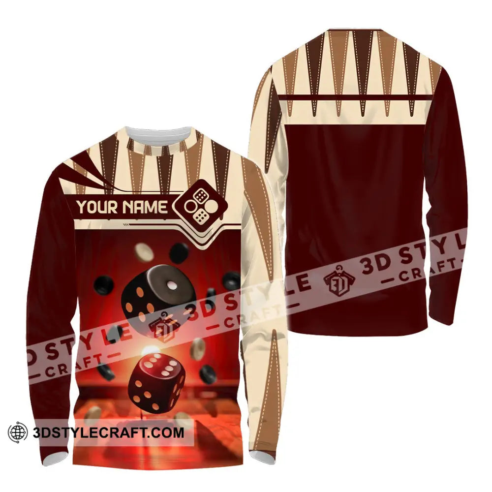 Unisex Shirt - Custom Backgammon 3D Shirt Long Sleeve Shirt / S T-shirt
