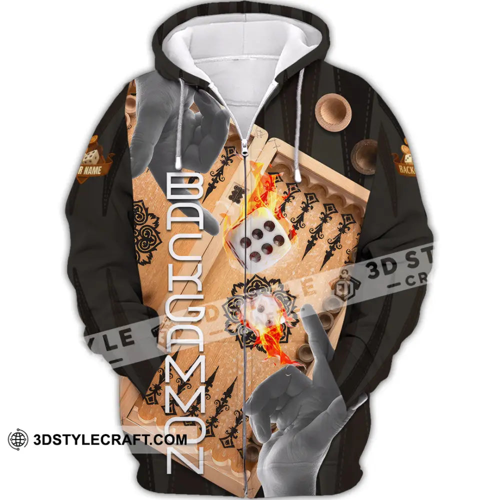 Unisex Shirt - Custom Backgammon 3D Shirt Zipper Hoodie / S T-shirt