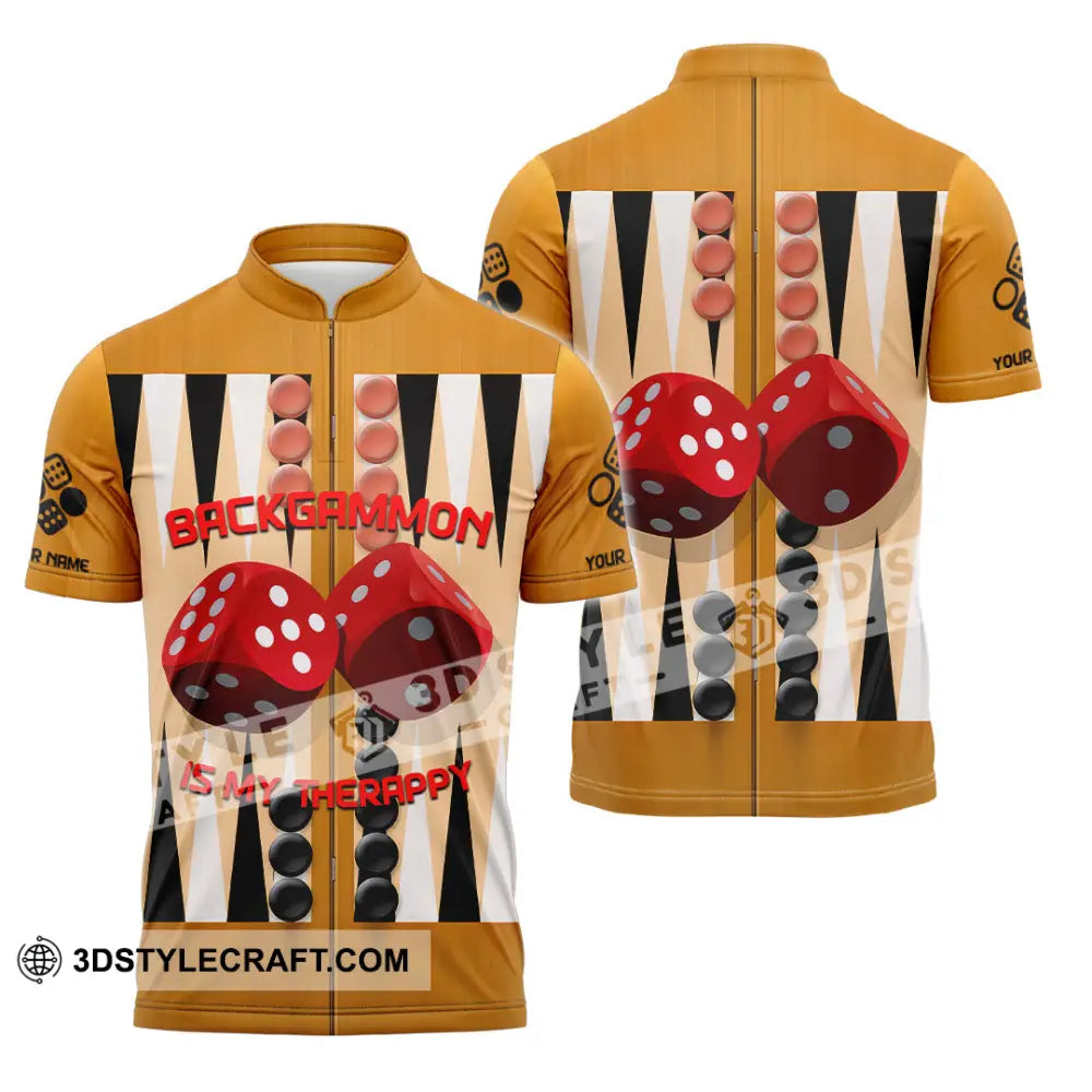 Unisex Shirt - Custom Backgammon 3D Shirt Zipper Polo Shirt / S T-shirt