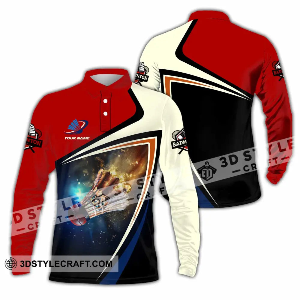 Unisex Shirt - Custom Badminton Shirt Long Sleeve Polo / S T-shirt
