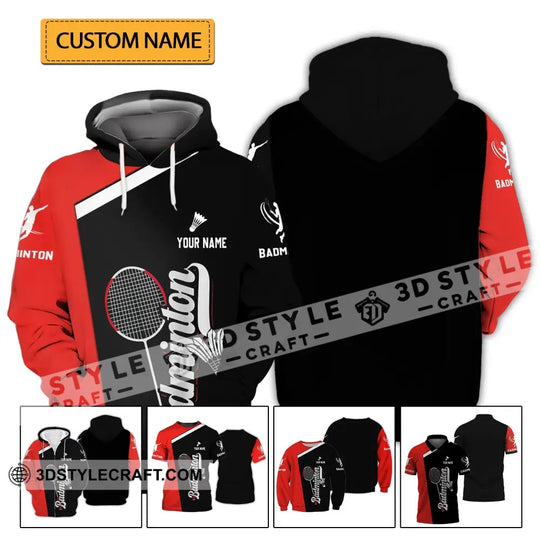Unisex Shirt - Custom Badminton Name T-Shirt - Badminton Clothing style option 2