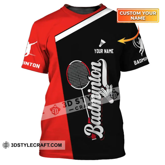 Unisex Shirt - Custom Badminton Name T-Shirt - Badminton Clothing style option 1