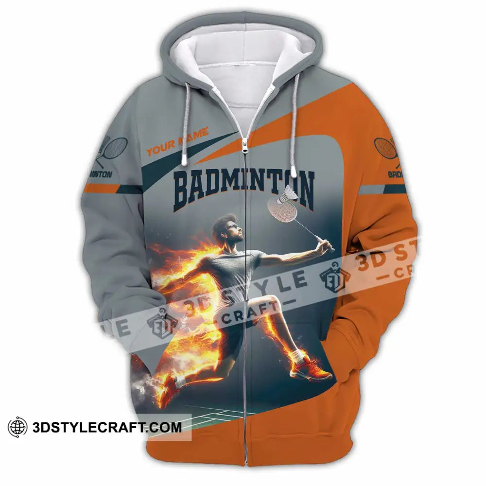 Unisex Shirt - Custom Badminton Shirt Zipper Hoodie / S T-shirt