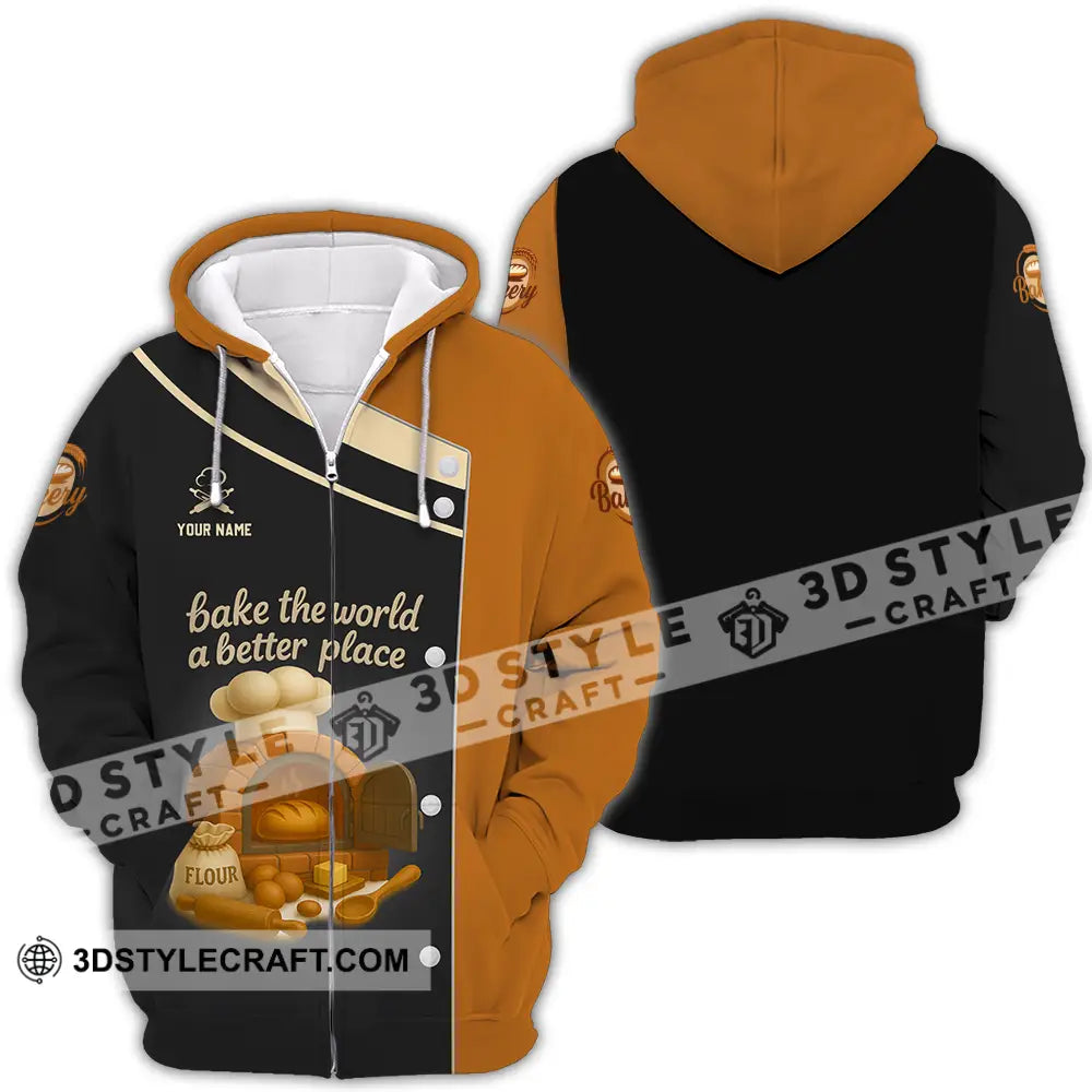 Unisex Shirt Custom Bake The World A Better Place Shirt Zipper Hoodie / S T shirt