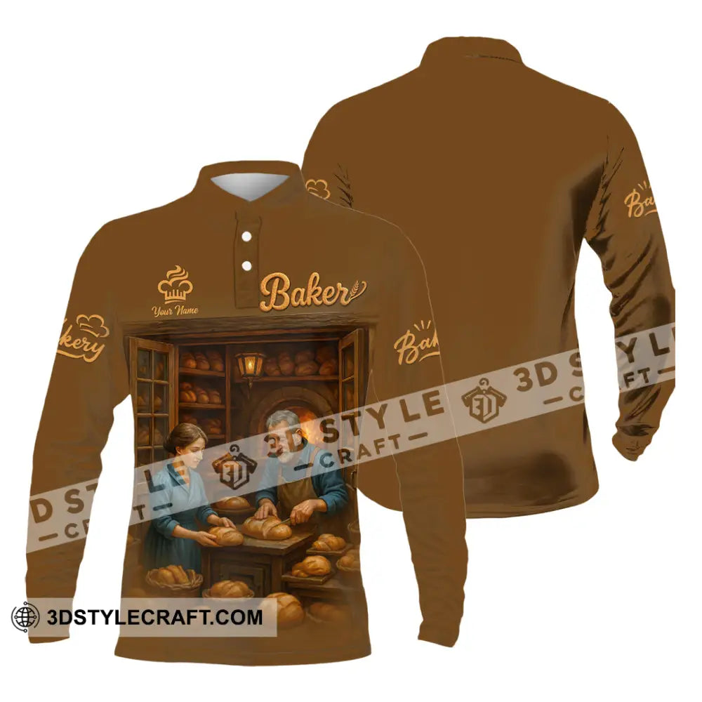 Unisex Shirt - Custom Baker Shirt Long Sleeve Polo / S T-shirt