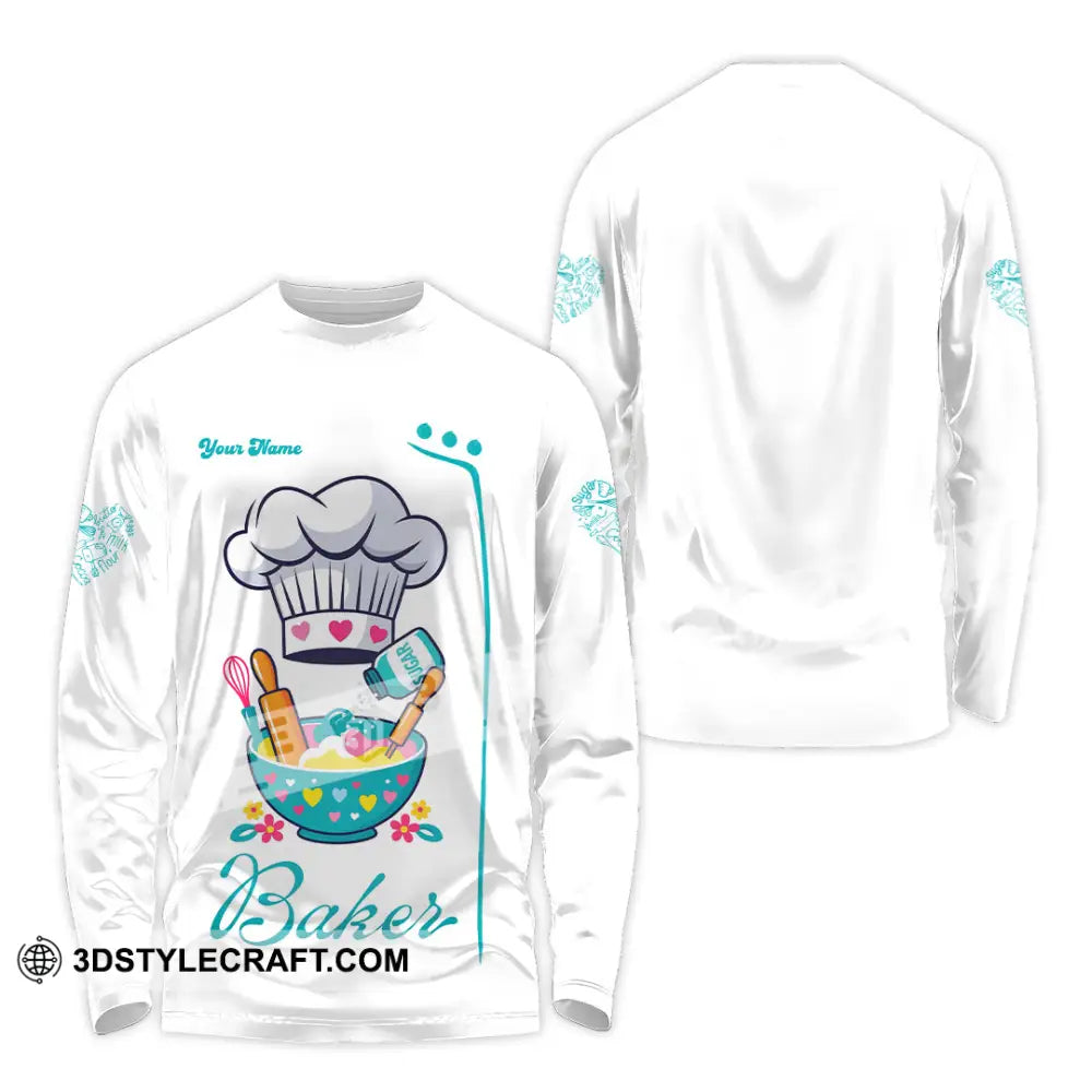 Unisex Shirt - Custom Baker Love Baking Shirt Long Sleeve Shirt / S T-shirt