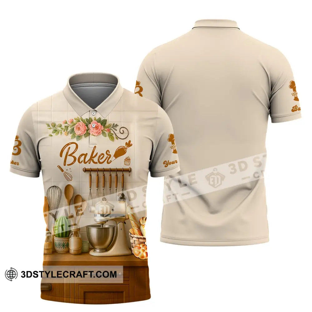 Unisex Shirt - Custom Baker Love Baking Shirt Polo Shirt / S T-shirt