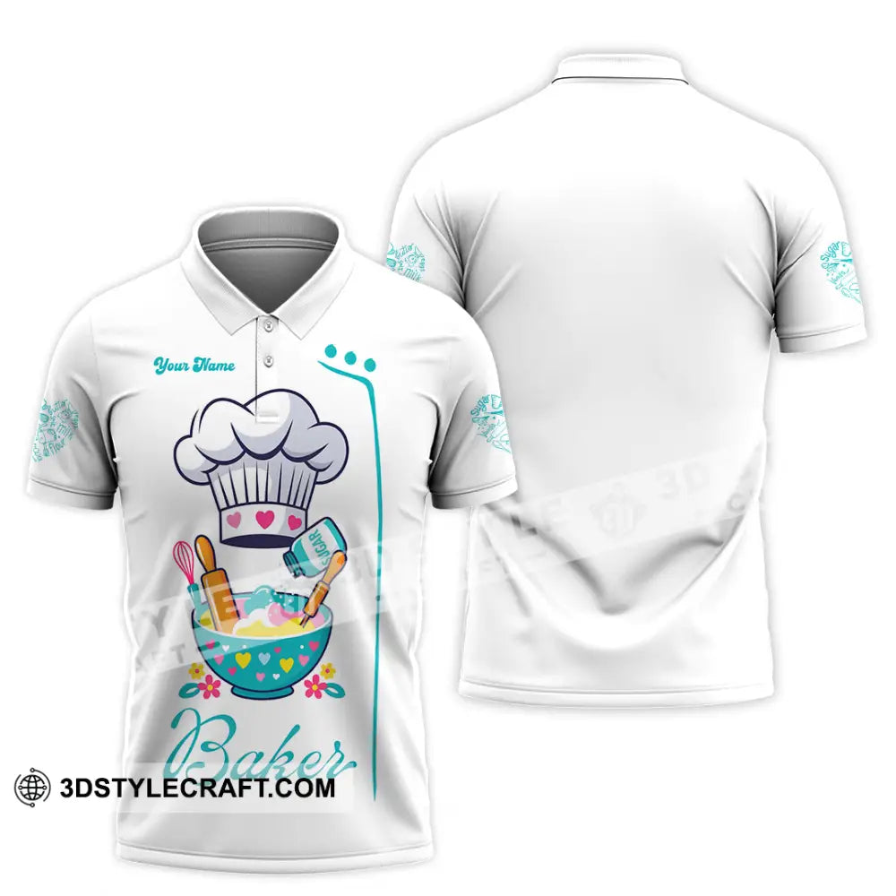 Unisex Shirt - Custom Baker Love Baking Shirt Polo Shirt / S T-shirt