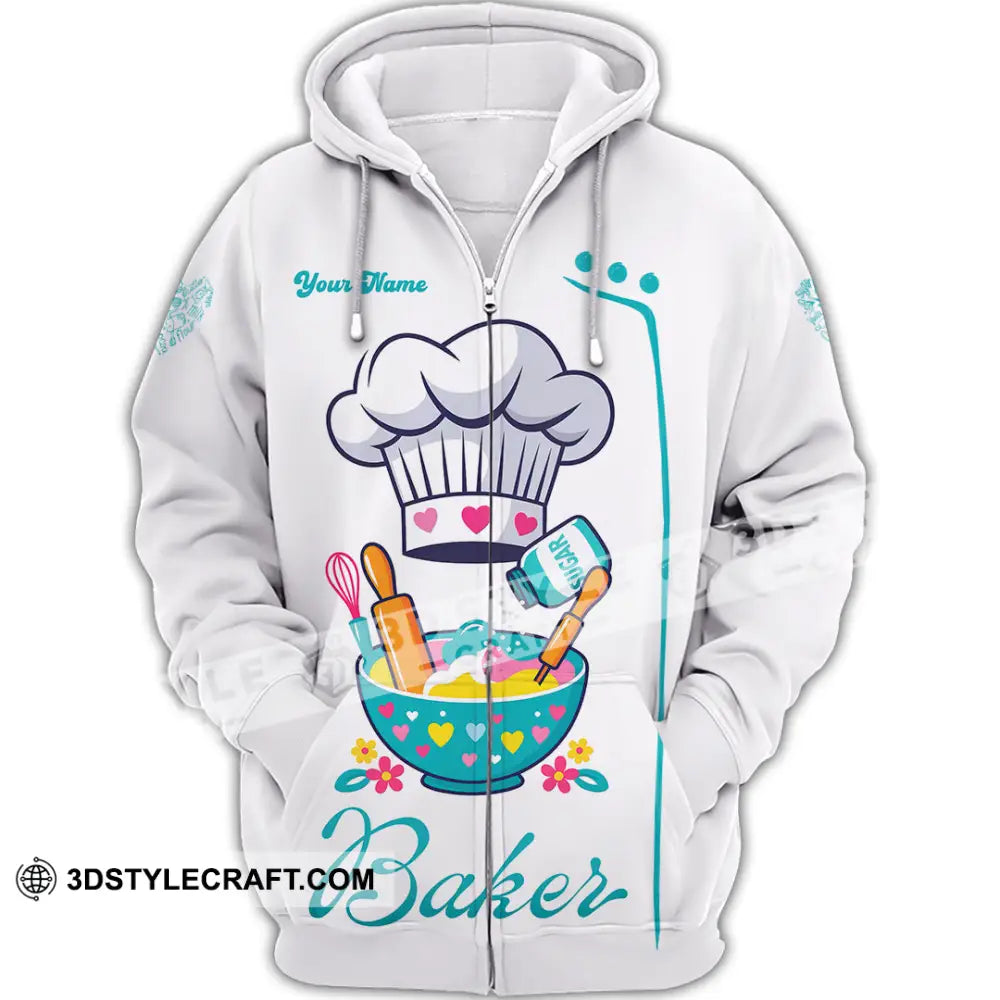 Unisex Shirt - Custom Baker Love Baking Shirt Zipper Hoodie / S T-shirt