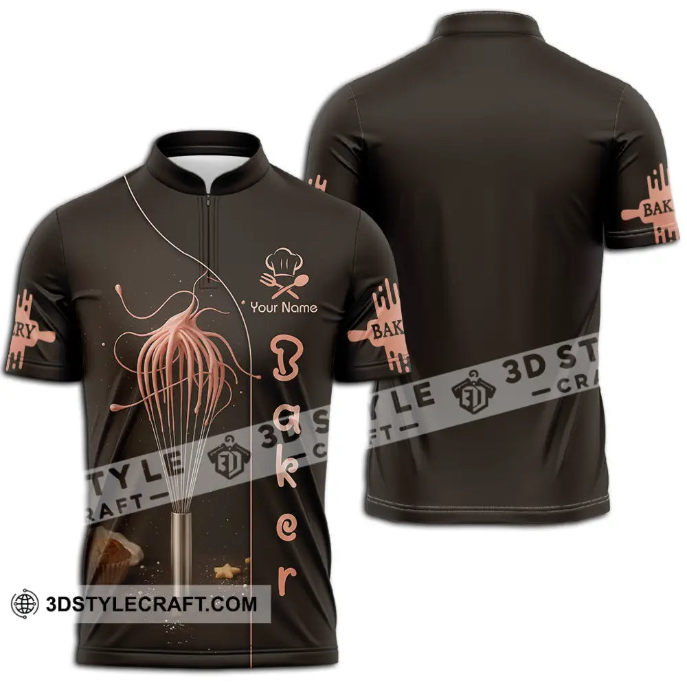 Unisex Shirt - Custom Baker Lover Shirt Zipper Polo Shirt / S T-shirt