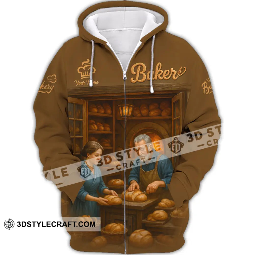 Unisex Shirt - Custom Baker Shirt Zipper Hoodie / S T-shirt