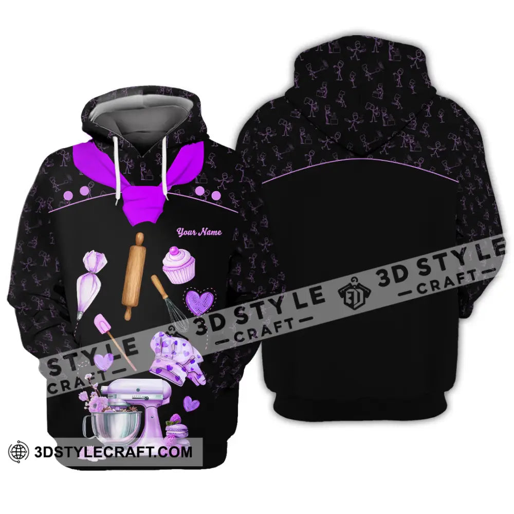 Unisex Shirt - Custom Bakery Black & Purple Cute Shirt Hoodie / S T-shirt