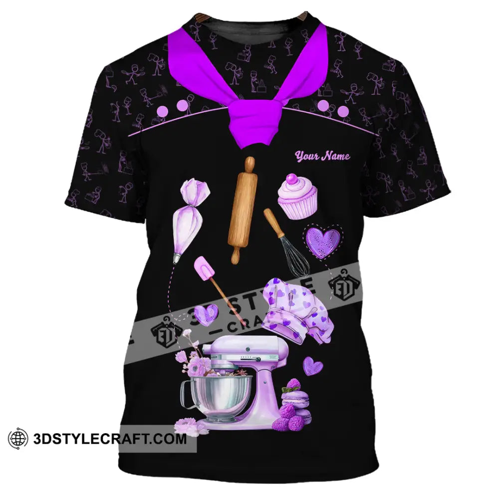 Unisex Shirt - Custom Bakery Black & Purple Cute Shirt T-Shirt / S T-shirt