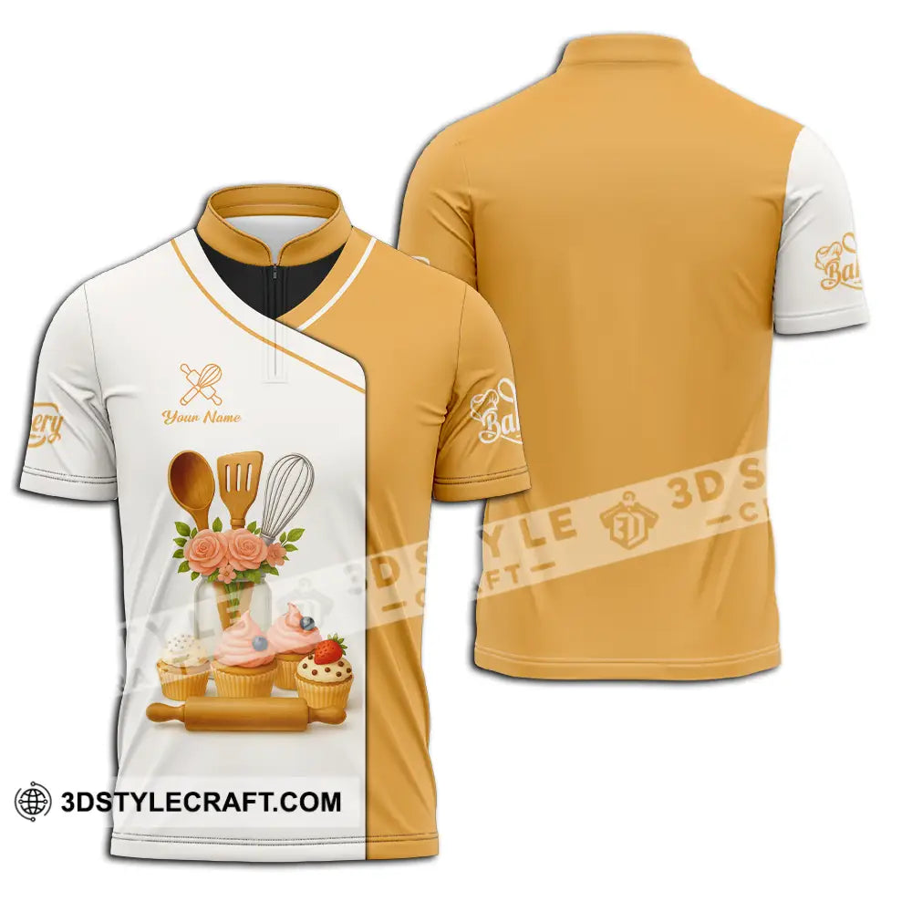 Unisex Shirt Custom Bakery Shirt Zipper Polo Shirt / S T shirt