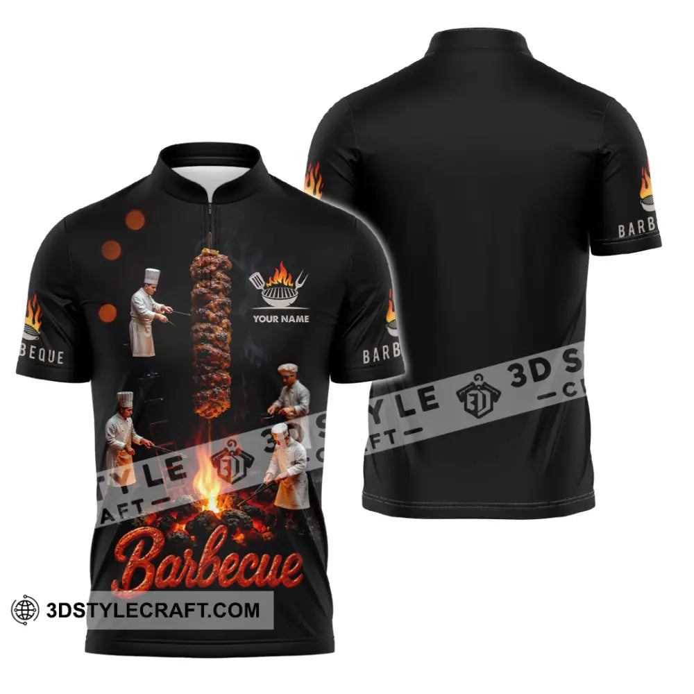 Unisex Shirt - Custom Barbecue Shirt Zipper Polo Shirt / S T-shirt