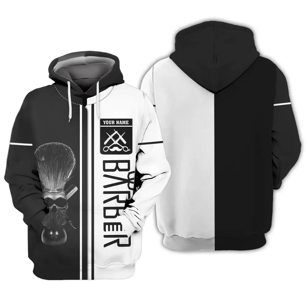 Unisex Shirt Custom Barber Personalized Name For Hairstylists Hoodie / S T-Shirt