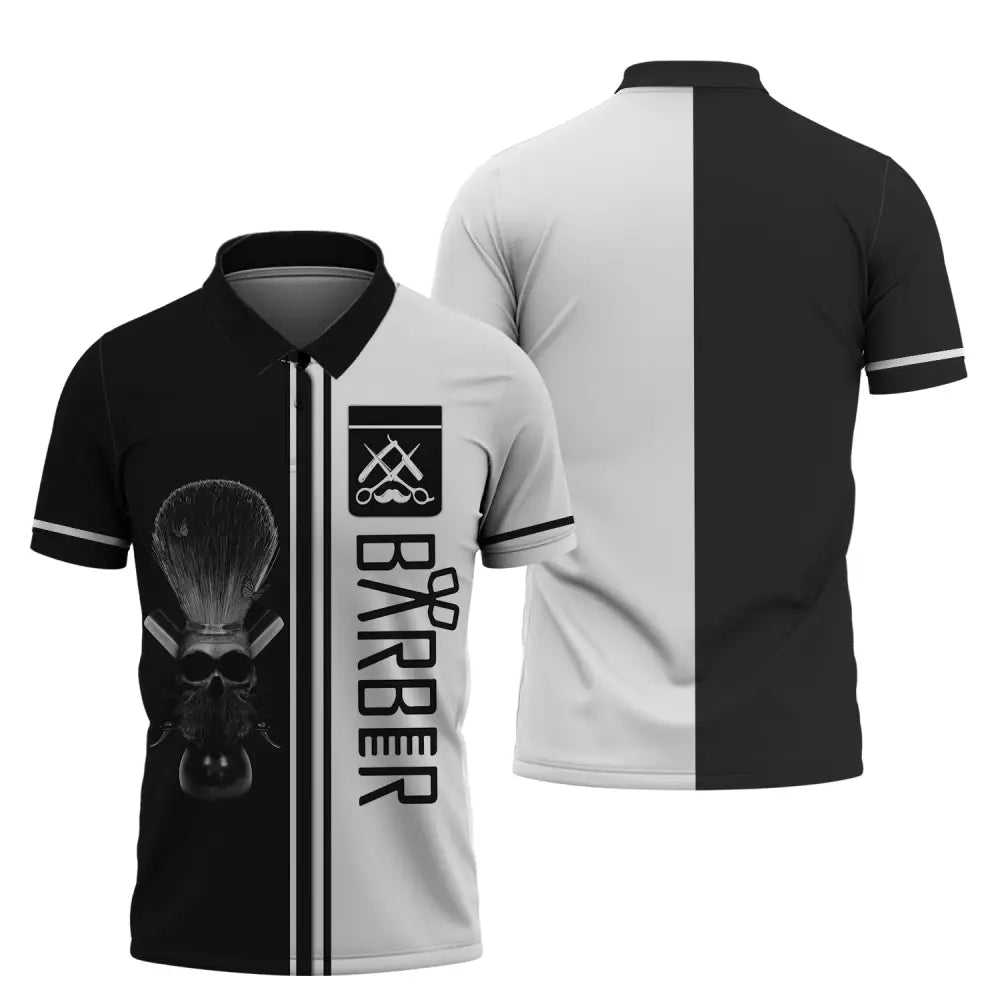 Unisex Shirt Custom Barber Personalized Name For Hairstylists Polo / S T-Shirt