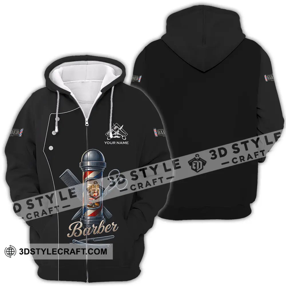Unisex Shirt Custom Barber Shirt Zipper Hoodie / S T shirt