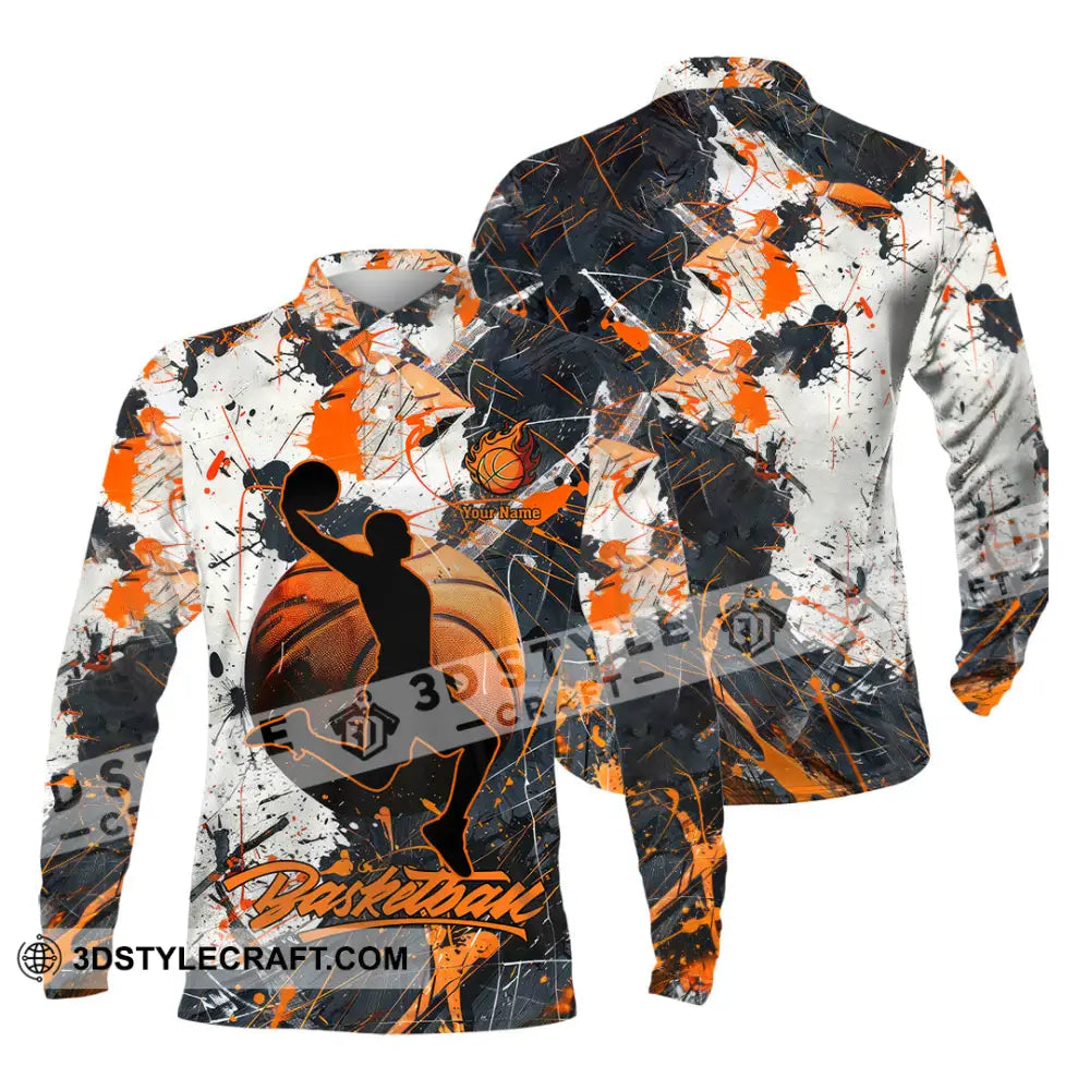 Unisex Shirt Custom Basketball Sport Shirt Long Sleeve Polo / S T shirt