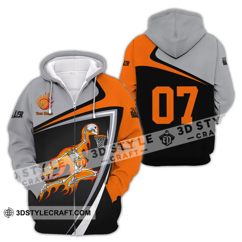 Unisex Shirt Custom Basketball Sport Shirt Zipper Hoodie / S T shirt