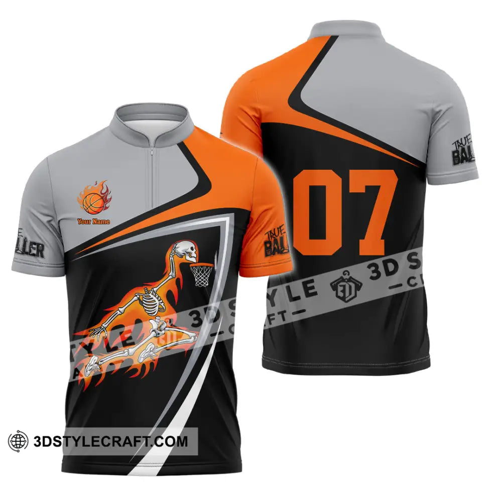 Unisex Shirt Custom Basketball Sport Shirt Zipper Polo Shirt / S T shirt