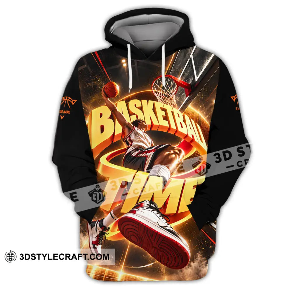 Unisex Shirt - Custom Basketball Time Shirt - Hoodie / S - T-shirt