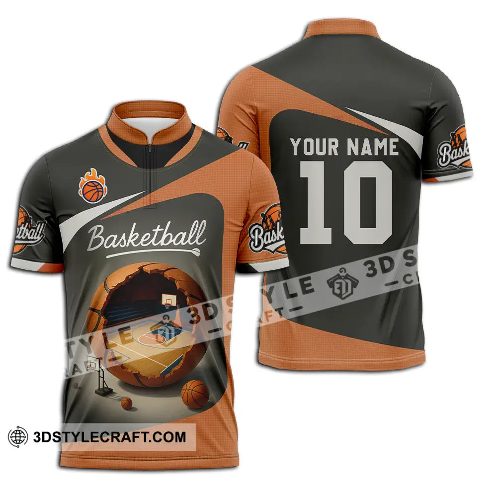 Unisex Shirt - Custom Basketball Shirt Zipper Polo Shirt / S T-shirt