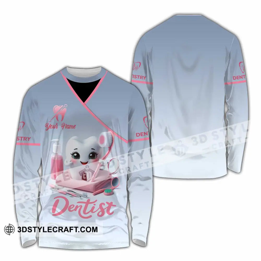 Unisex Shirt - Custom Beautiful Dentist Shirt Long Sleeve Shirt / S T-shirt