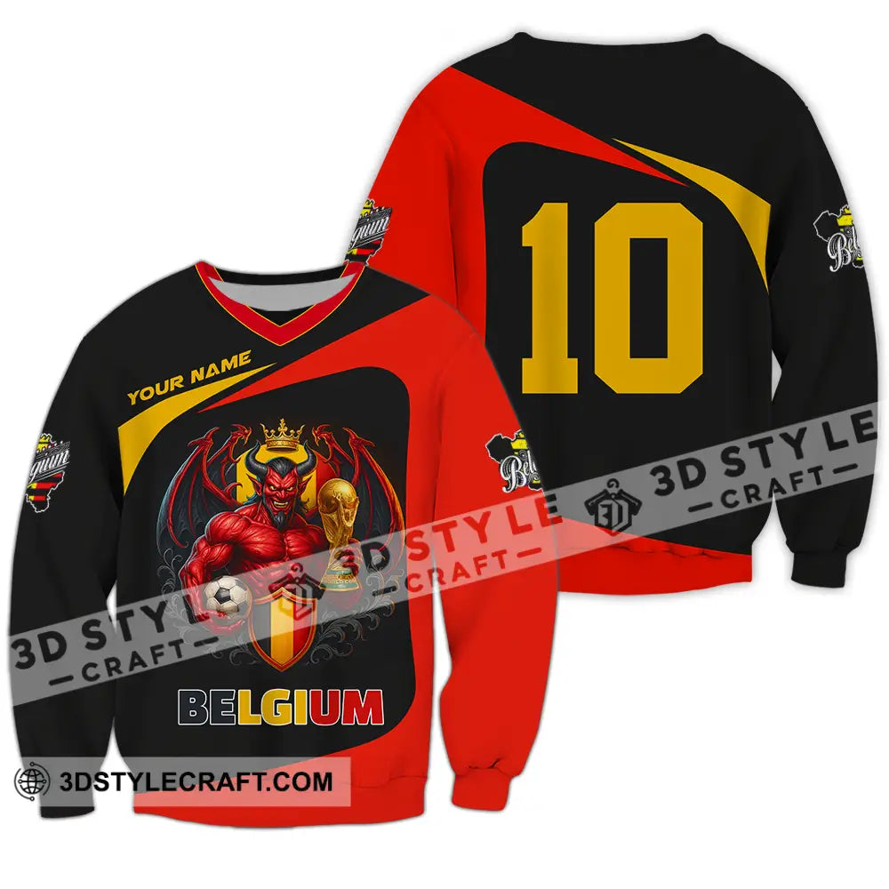 Unisex Shirt - Custom Belgium 3D Shirt Long Sleeve / S T-shirt