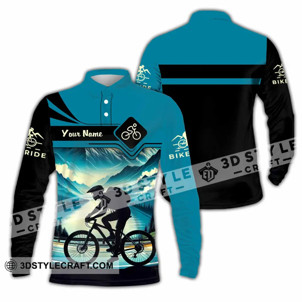 Unisex Shirt - Custom Bike Rider Shirt Long Sleeve Polo / S T-shirt