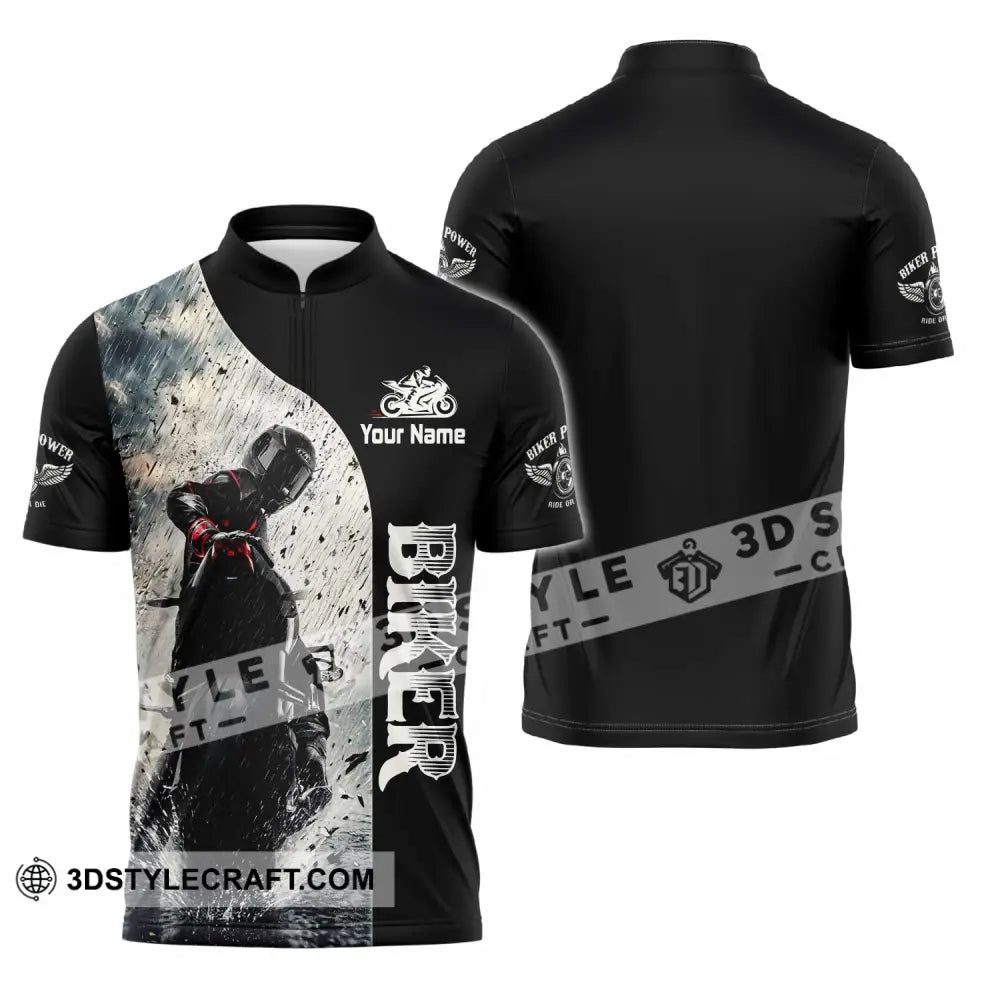 Unisex Shirt - Custom Biker Shirt - Zipper Polo Shirt / S - T-shirt
