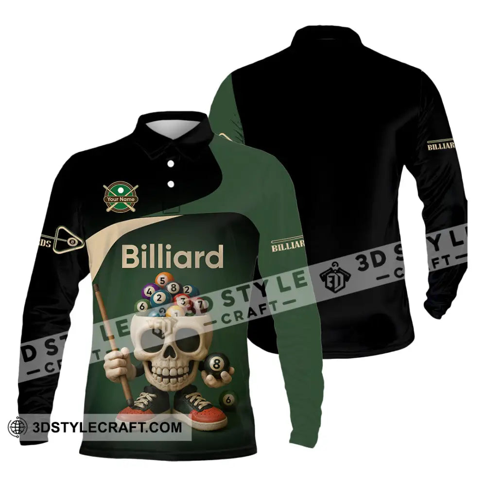 Unisex Shirt - Custom Billiard Shirt Long Sleeve Polo / S T-shirt