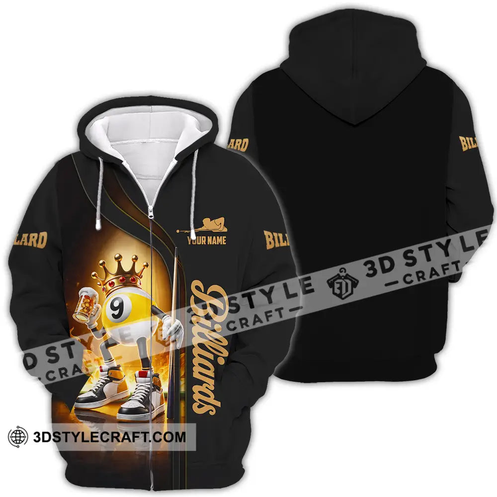 Unisex Shirt - Custom Billiards 3D Shirt Zipper Hoodie / S T-shirt