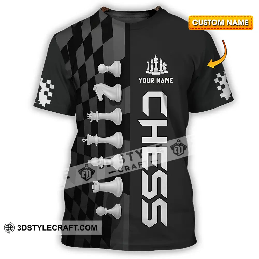Unisex Shirt - Custom Black And White Chess Chess Player Sporty Shirt T-shirt