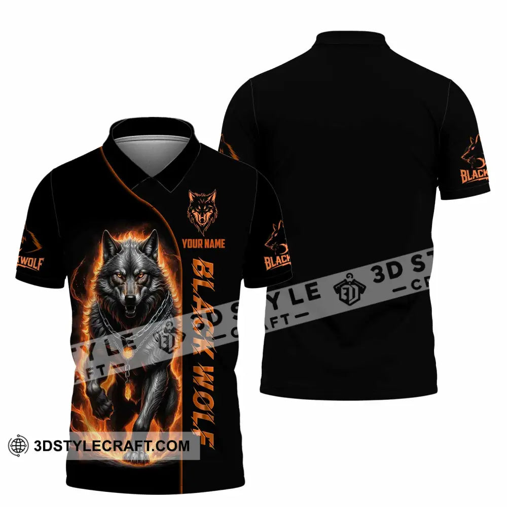 Unisex Shirt - Custom Black Wolf Shirt Polo Shirt / S T-shirt