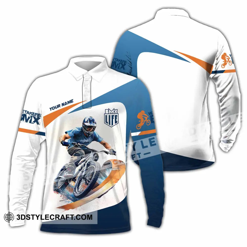 Unisex Shirt Custom BMX Race Bikes Shirt Long Sleeve Polo / S T shirt